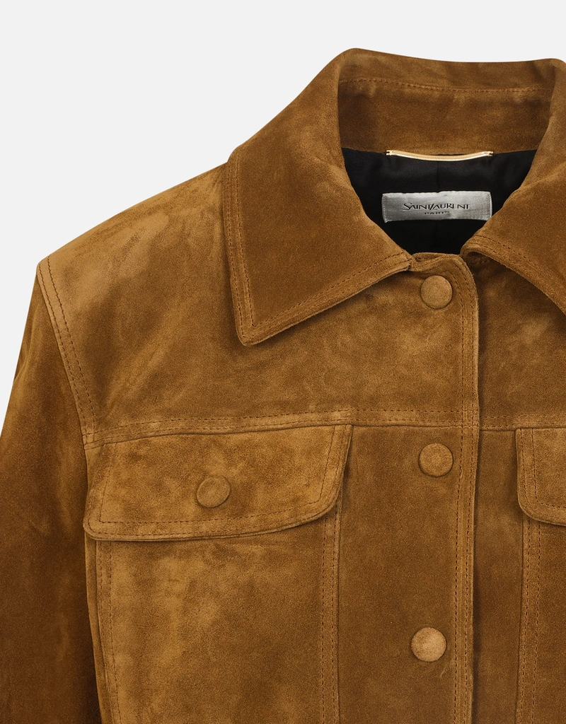 ジャケット・アウター Saint Laurent 15ss suede leather jacket Suede jacket in green - Saint Laurent | Mytheresa