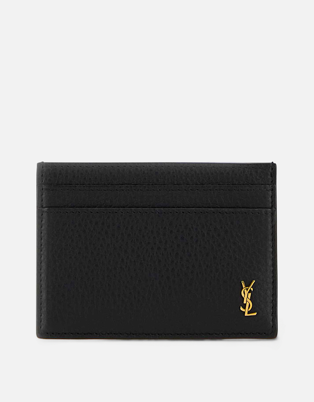 Saint Laurent Men's Tiny Cassandre Grained Leather Card Case