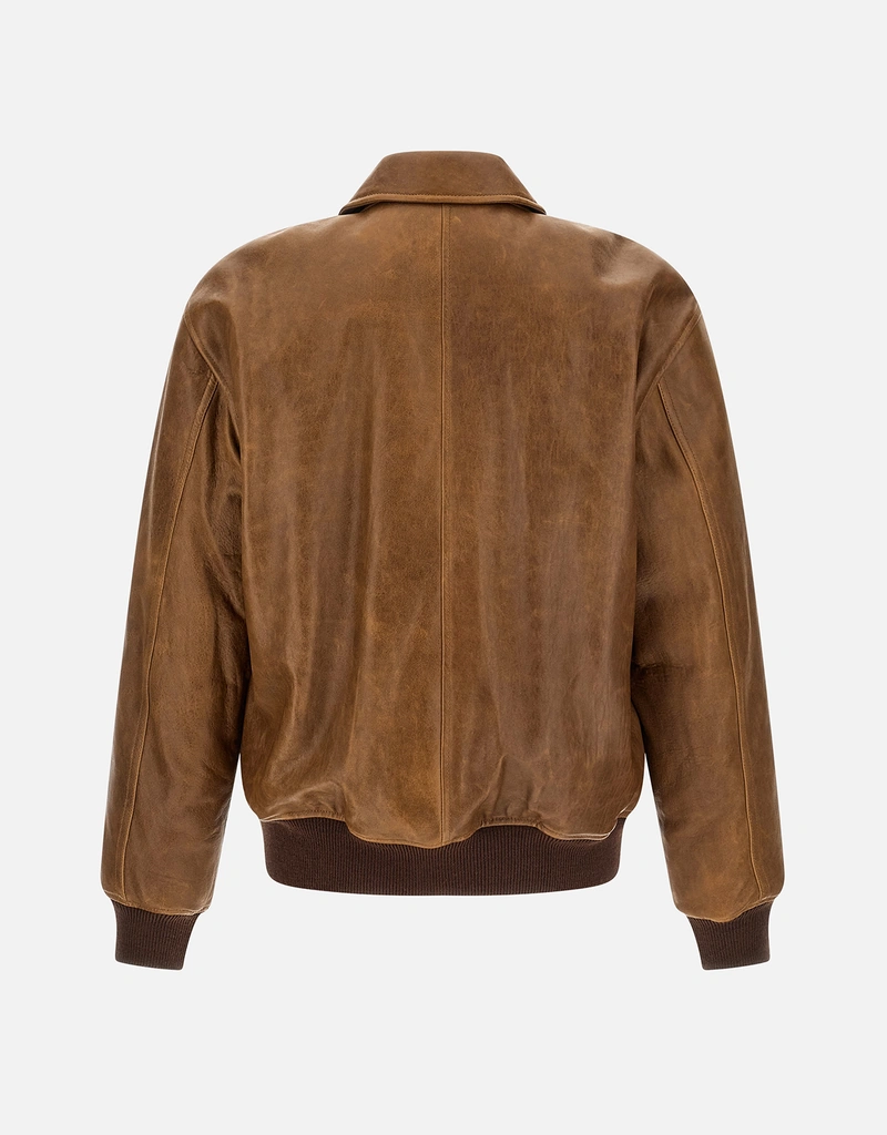 ヴィンテージ ベージュ レザーボンバージャケット Saint Laurent メンズヴィンテージレザーボンバージャケット (すべての