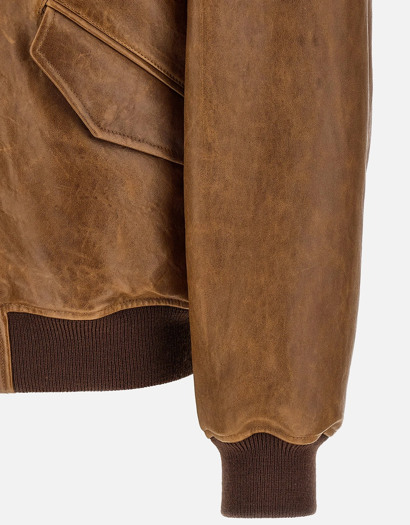 Saint Laurent メンズヴィンテージレザーボンバージャケット (すべての