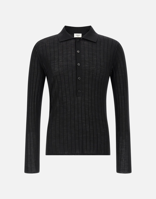 Saint Laurent メンズ ポインテール ウール ポロ シャツ (すべての新品