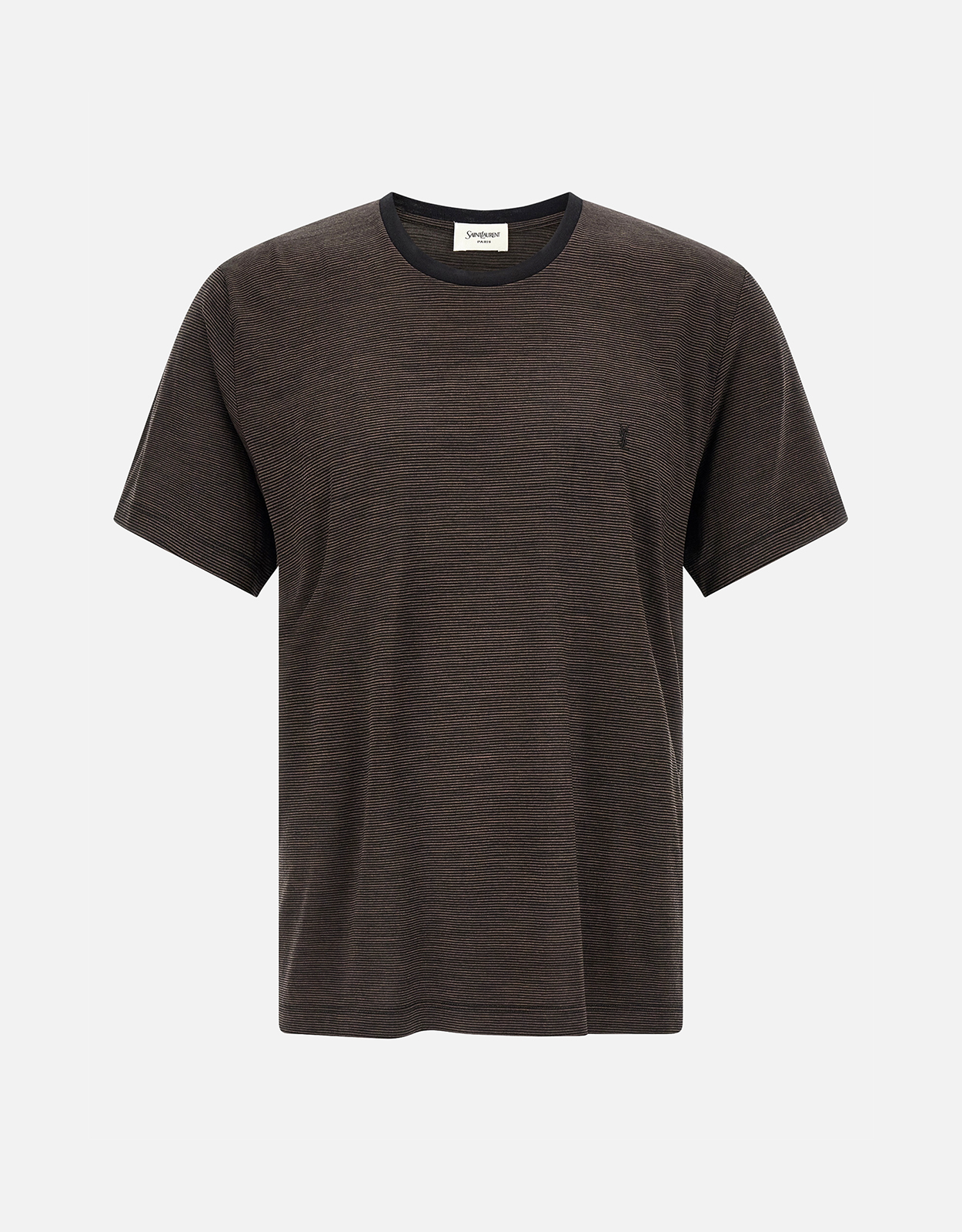 Saint Laurent メンズ Cassandre ストライプ ウール Tシャツ (すべての