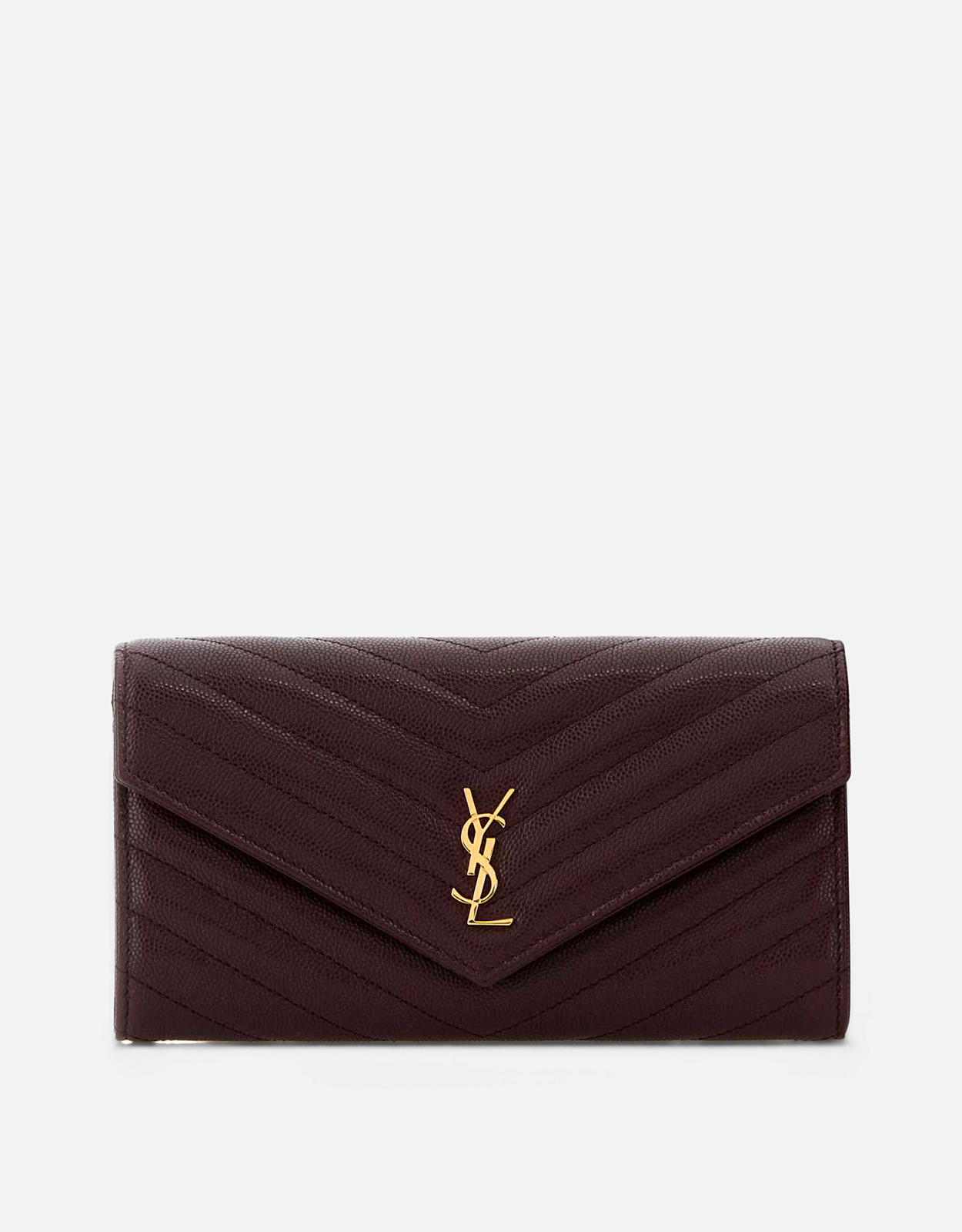 Saint Laurent カサンドルラージグレインカーフスキンレザーフラップ