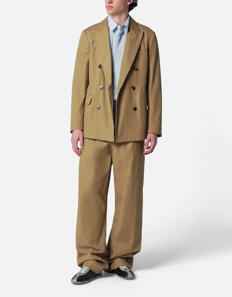 Dries Van Noten キャメル コットン ダブルブレスト ジャケット