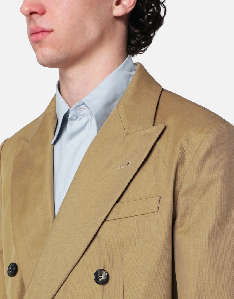 Dries Van Noten キャメル コットン ダブルブレスト ジャケット