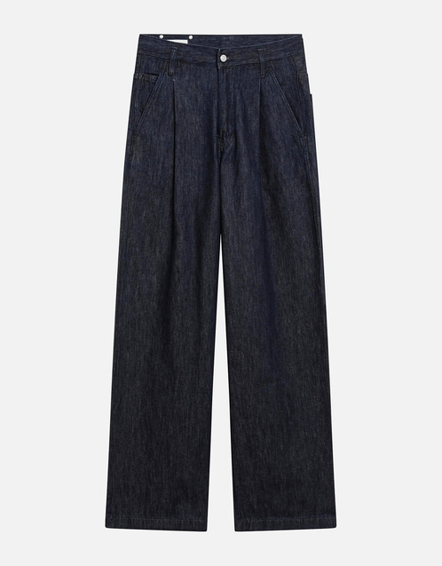 Dries Van Noten ワイドレッグ インディゴブルー ジーンズ (パンツ
