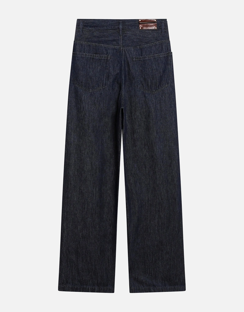 Dries Van Noten ワイドレッグ インディゴブルー ジーンズ (パンツ