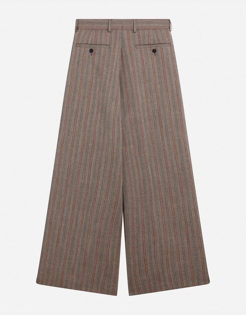 Dries Van Noten ワイドレッグ ストライプ ウール パンツ (パンツ