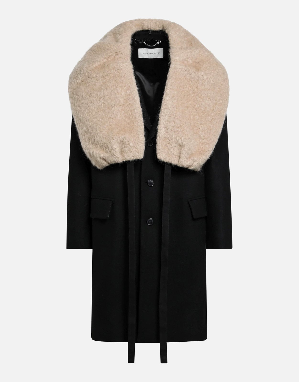 Dries Van Noten ウールブレンドコート 取り外し可能なネックライン