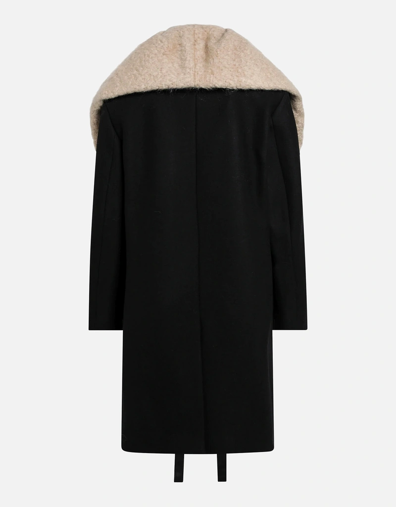 Dries Van Noten ウールブレンドコート 取り外し可能なネックライン
