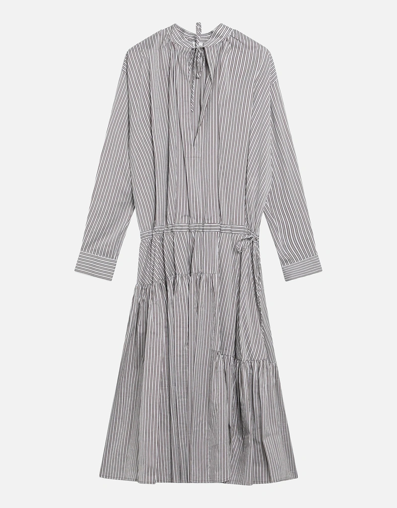 Dries Van Noten コットンとシルクのストライプシャツドレス (トップス