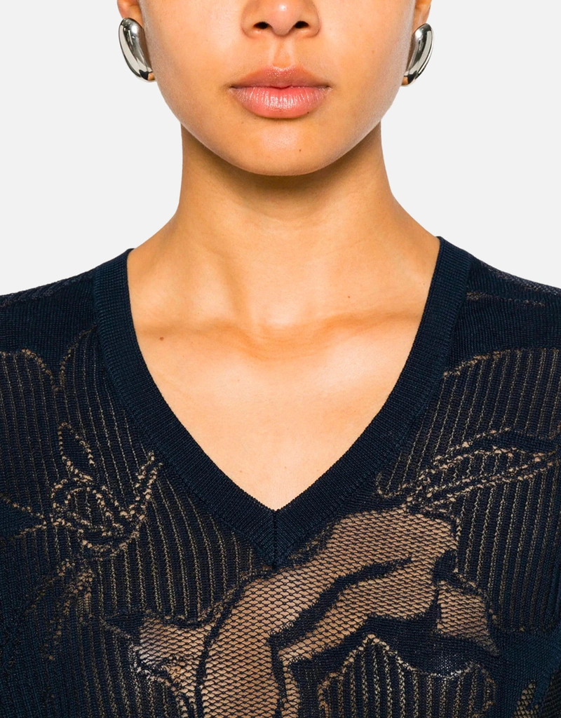 Dries Van Noten Torion レース コットン Vネック セーター (すべての