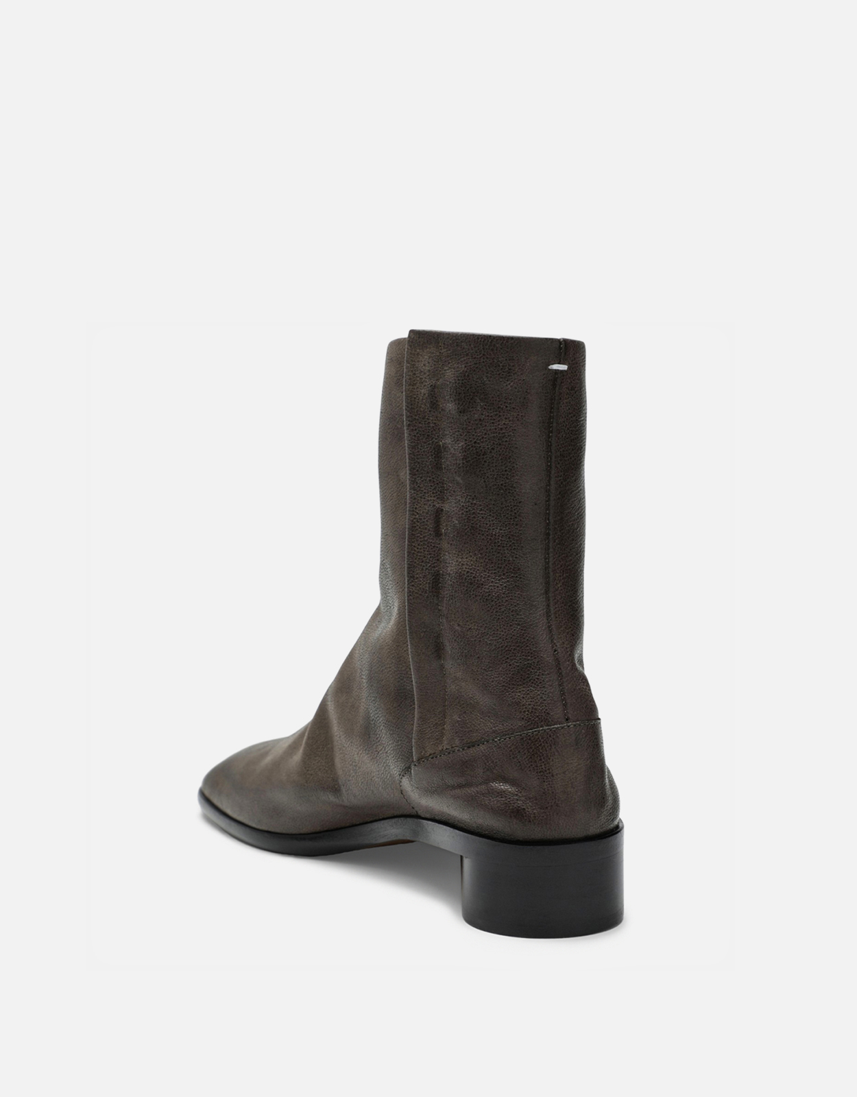 Maison Margiela Men's Olive Green Leather Tabi Ankle Boots