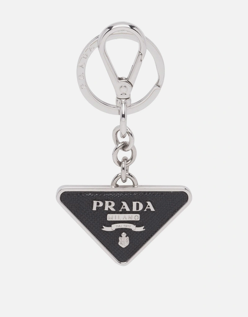 Prada メンズサフィアーノレザーアンドメタルキー チェーン