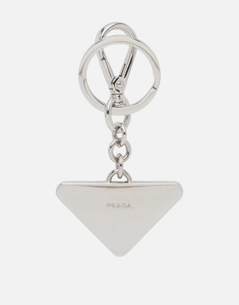 PRADA キーチェーン Prada メンズサフィアーノレザーアンドメタルキー チェーン