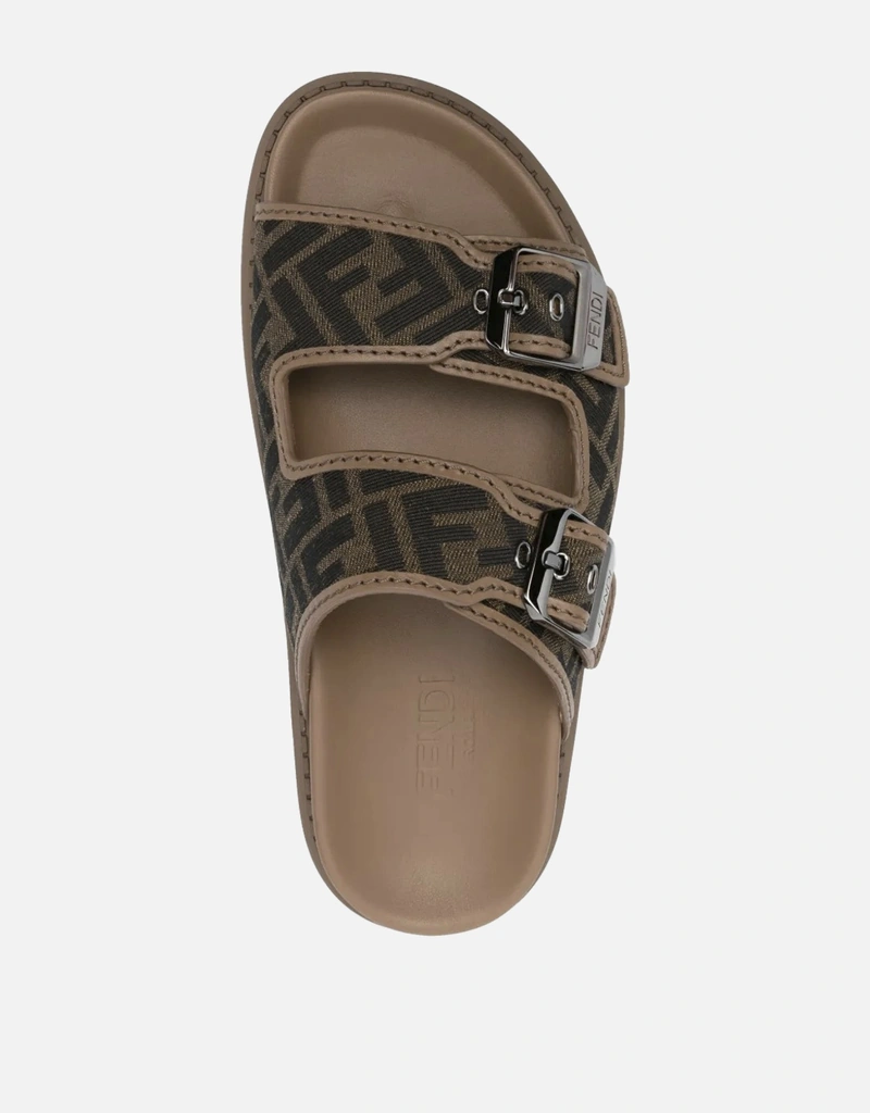 Fendi Men's FF Jacquard Fabric Sandals (Sandals) IFCHIC.COM