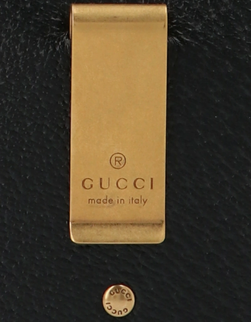 Gucci メンズブラックレザーマネークリップ (アクセサリ,Wallets and