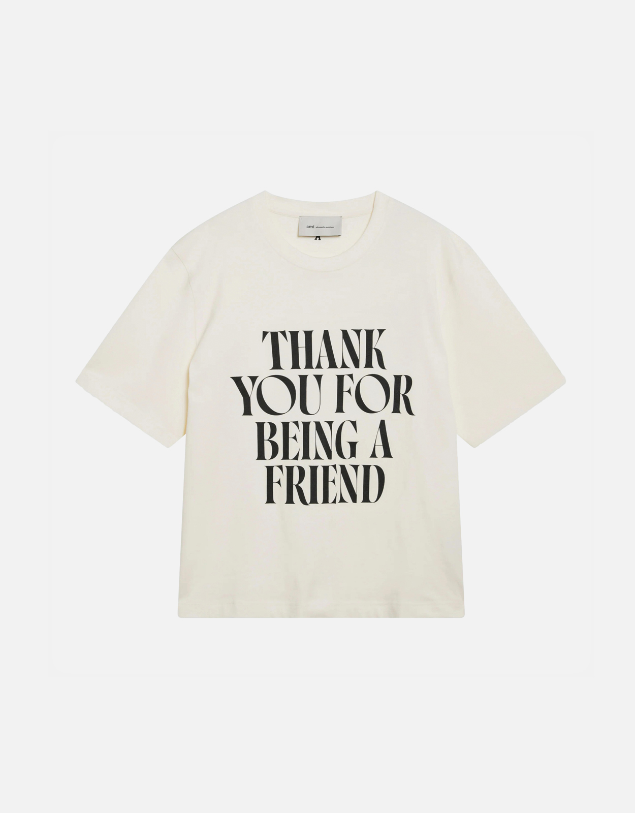 AMI Paris クリームホワイトヘビーコットンジャージーTシャツ