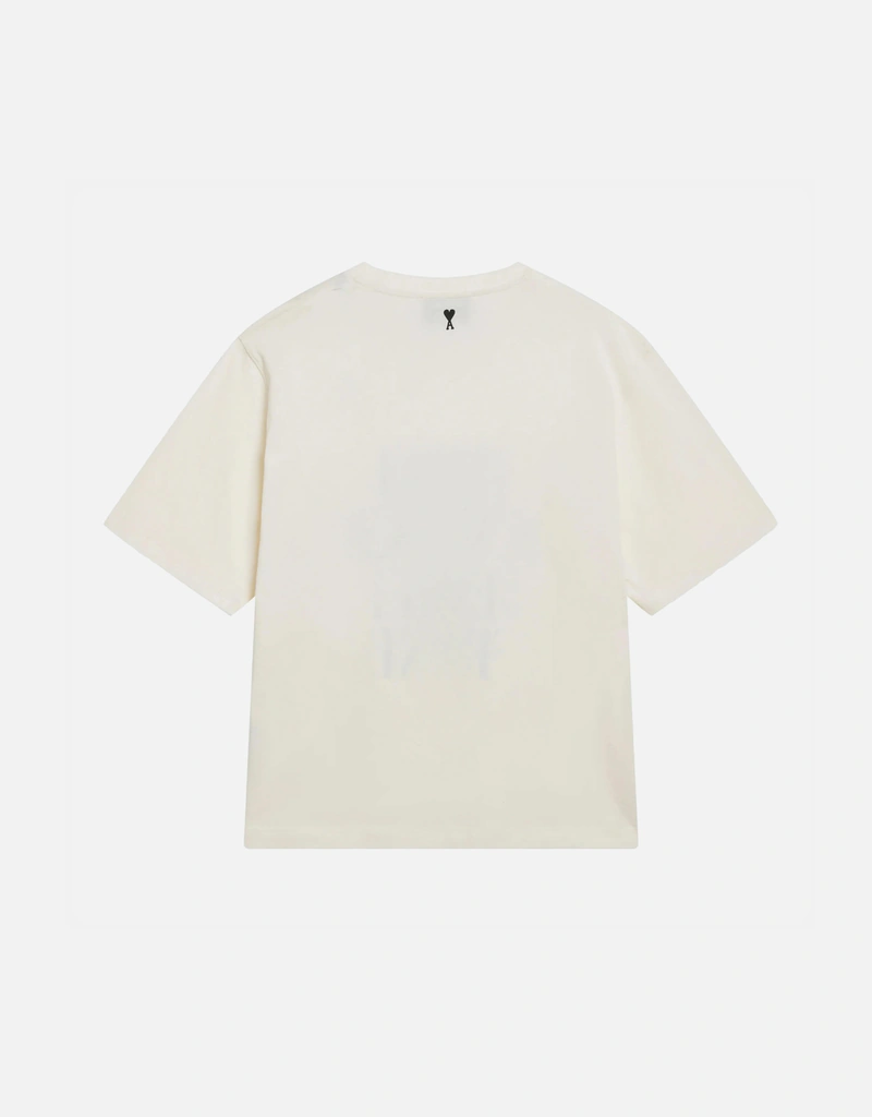 AMI Paris クリームホワイトヘビーコットンジャージーTシャツ