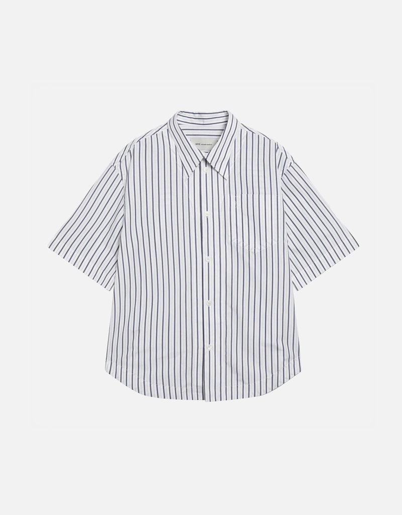 AMI Paris AmiDeCoeurコットンストライプシャツ (トップス) IFCHIC.COM
