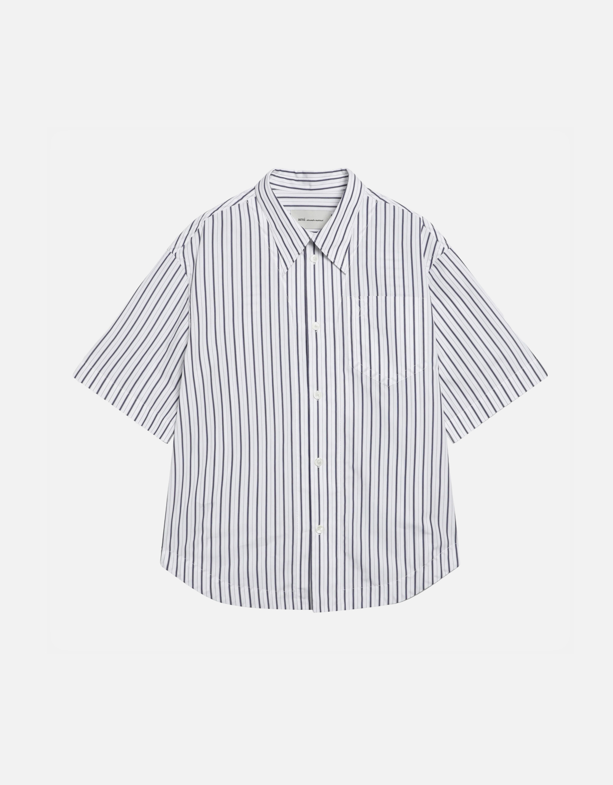 AMI Paris AmiDeCoeurコットンストライプシャツ (トップス) IFCHIC.COM