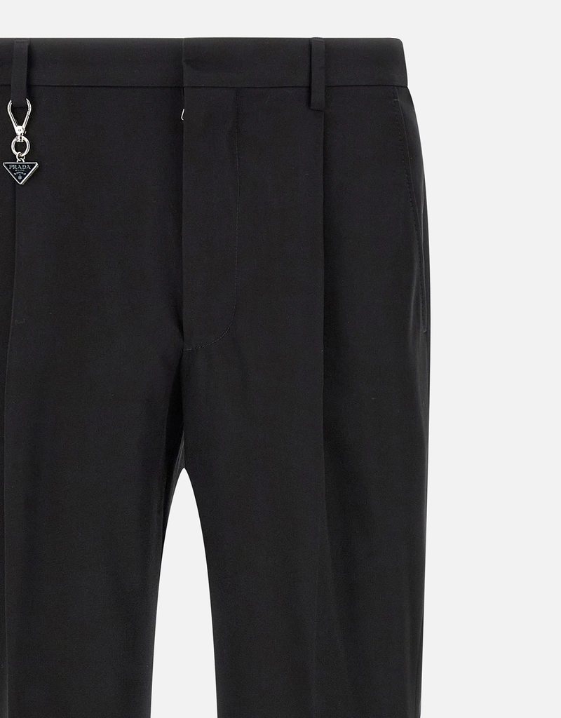 Prada Men's Charm-Detail Cotton Tapered Pants (All New In) IFCHIC.COM