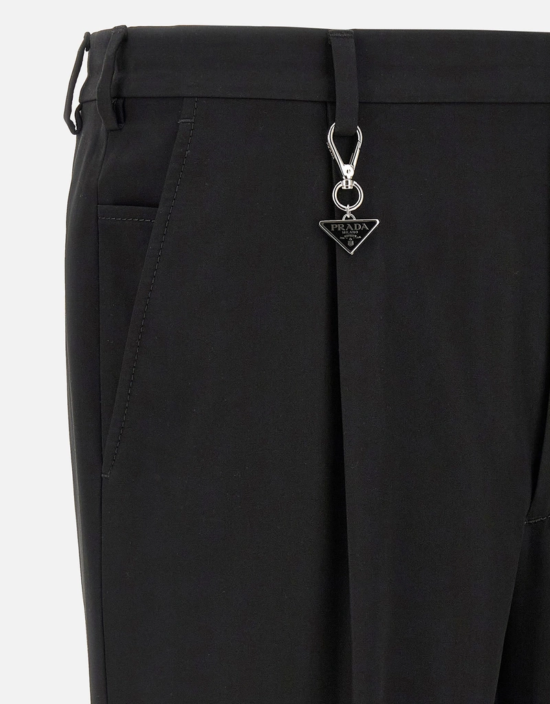Prada Men's Charm-Detail Cotton Tapered Pants (All New In) IFCHIC.COM