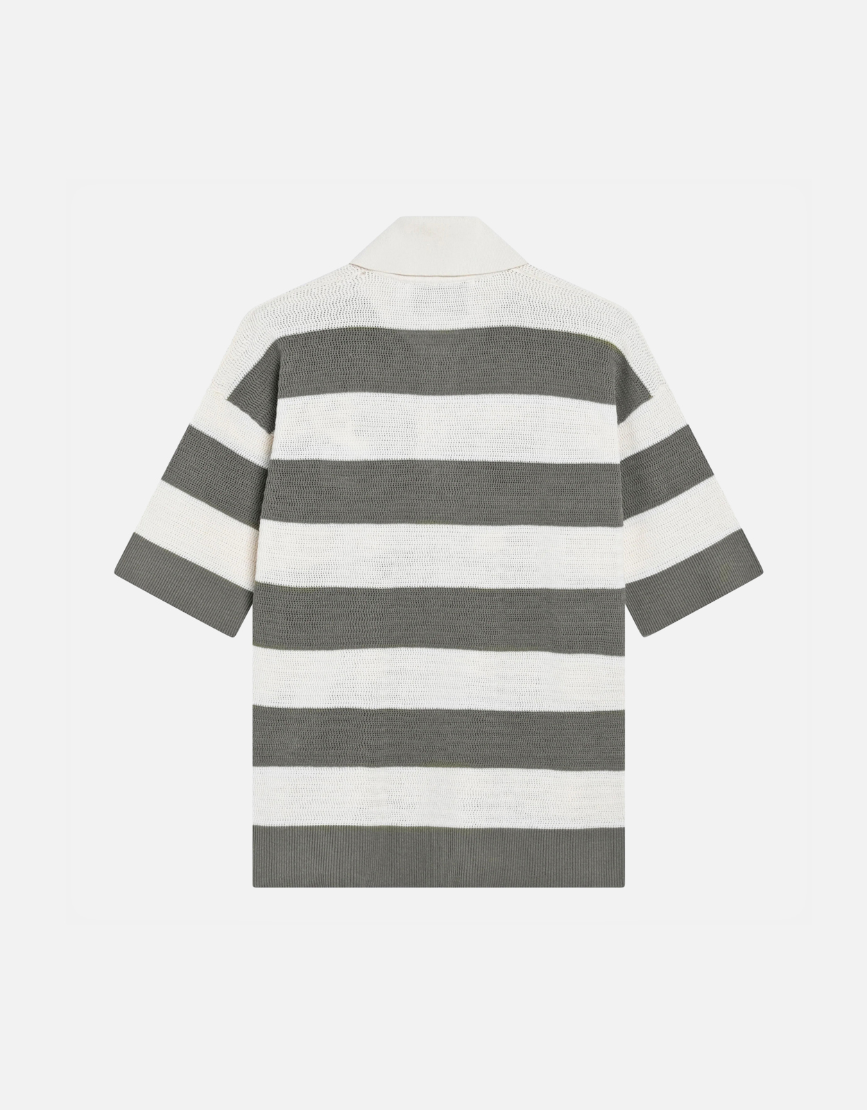 AMI Paris Ami De Coeur ストライプ コットン ニット ポロシャツ