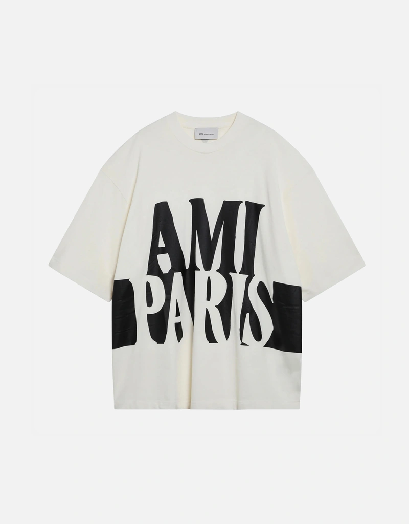 AMI Paris コットン Logo プリント Tシャツ (トップス) IFCHIC.COM