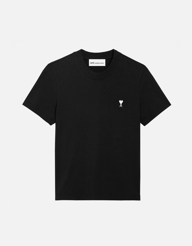 AMI PARIS 黒　Tシャツ ブラック コットン Ami De Coeur Tシャツ ブラック | AMI PARIS