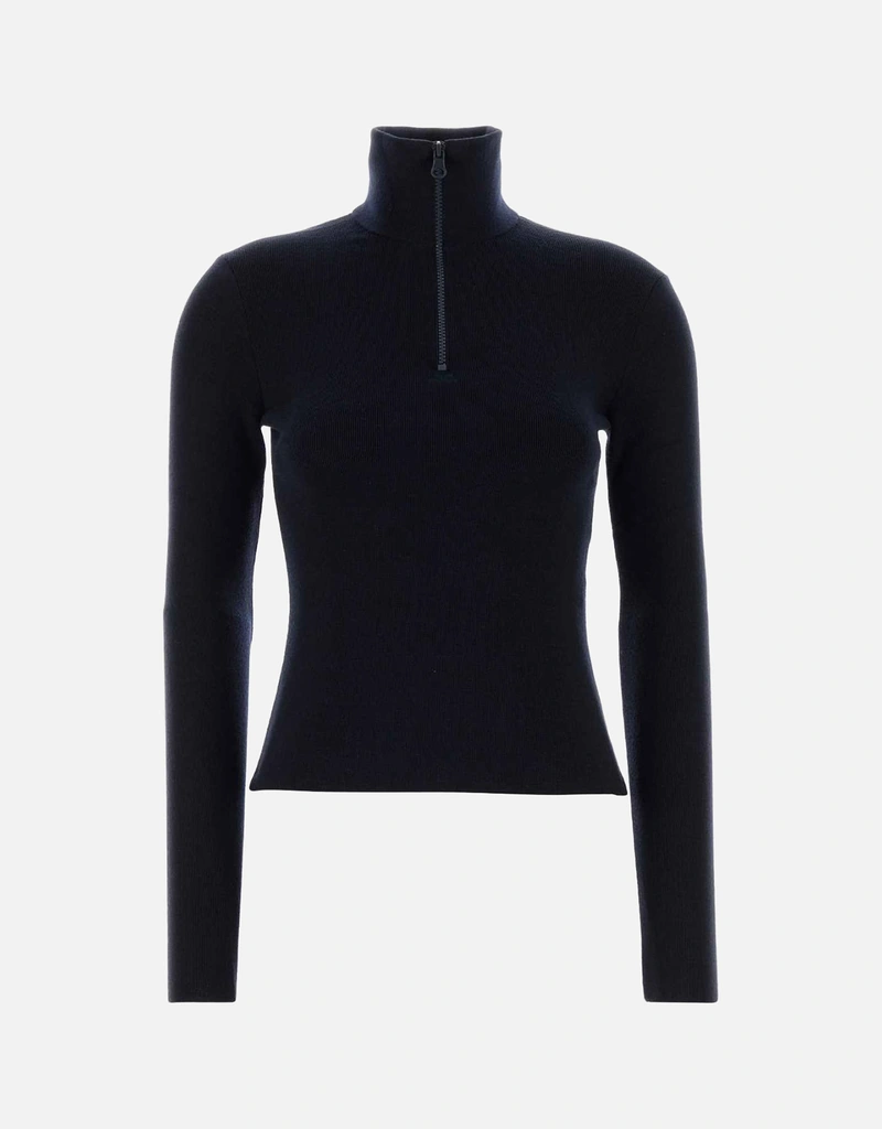 Courreges メリノウールジップアップタートルネックセーター (すべての Courreges メリノウールジップアップタートルネックセーター (すべての