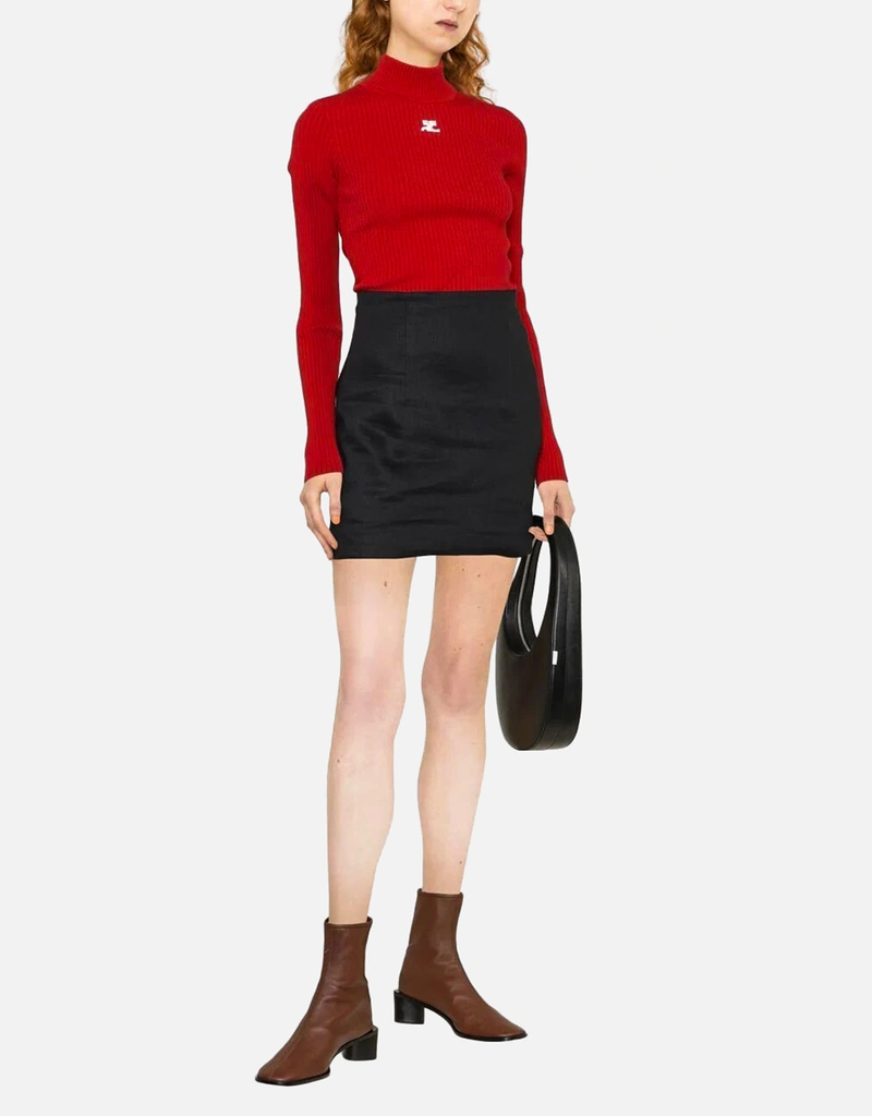 Courreges Re-Editionリブニットモックネックセーター (すべての新品