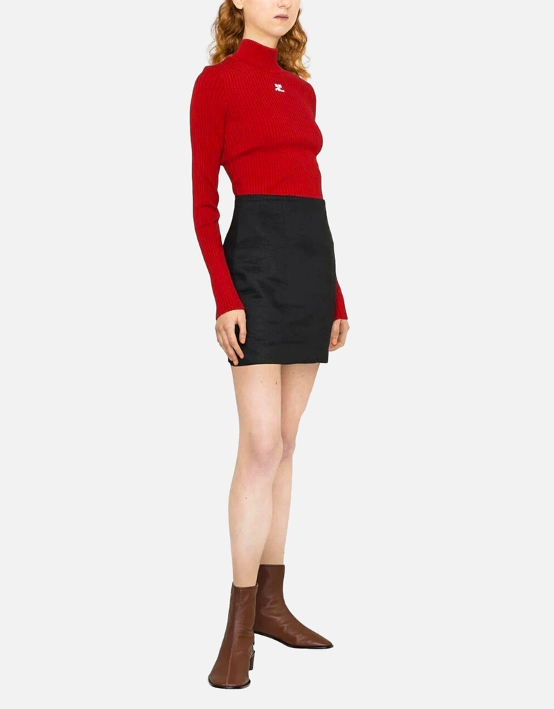 Courreges Re-Editionリブニットモックネックセーター (すべての新品