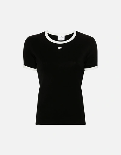 Courreges クラシックカラーブロックコットンTシャツ (すべての新品