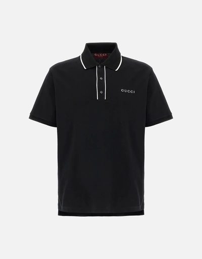 グッチ　綿ポロシャツS〜Mサイズ GUCCI (グッチ) メンズ ポロシャツ 半袖 胸ロゴ ライン シャツ