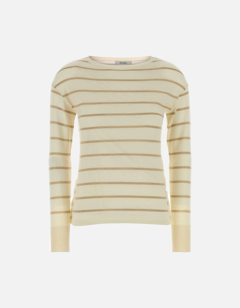 Max Mara カシミヤ混紡ストライプ刺繍セーター (すべての新品) IFCHIC.COM