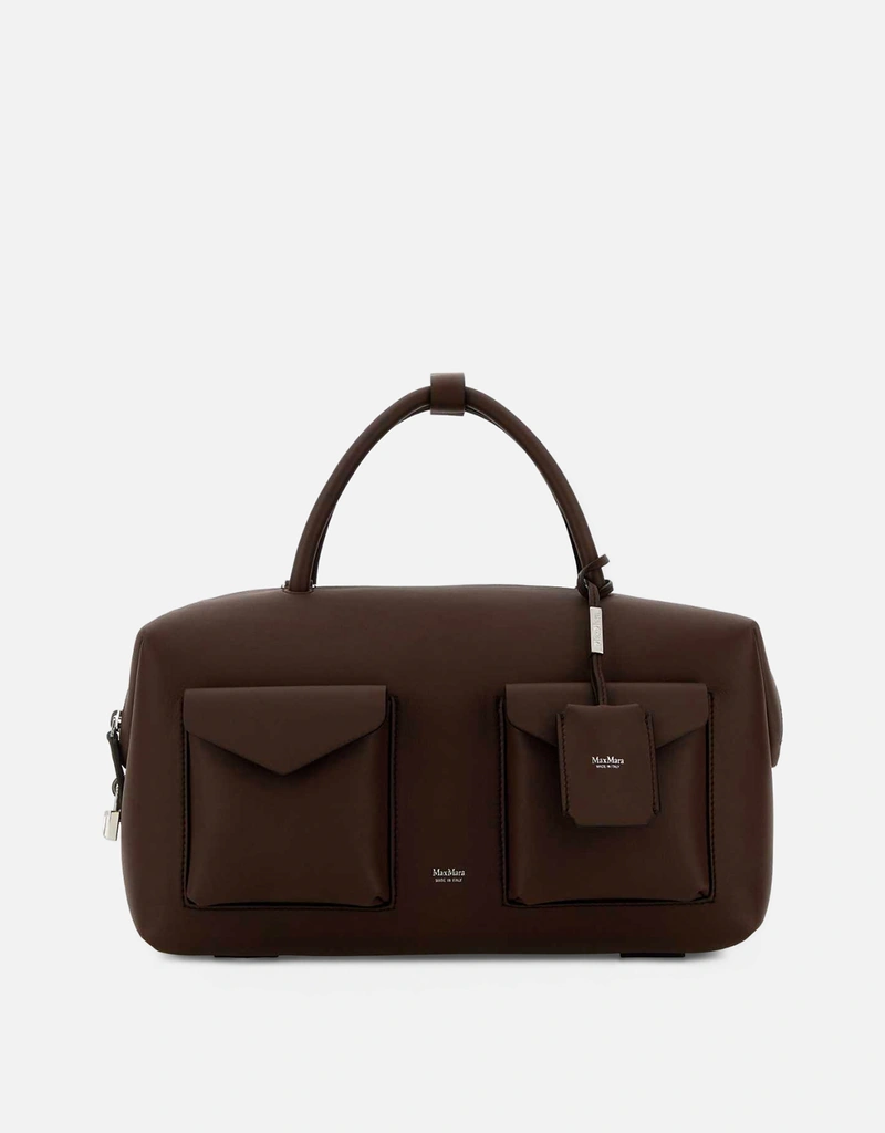 Max Mara ポケット付き大型レザーボストンバッグ () IFCHIC.COM