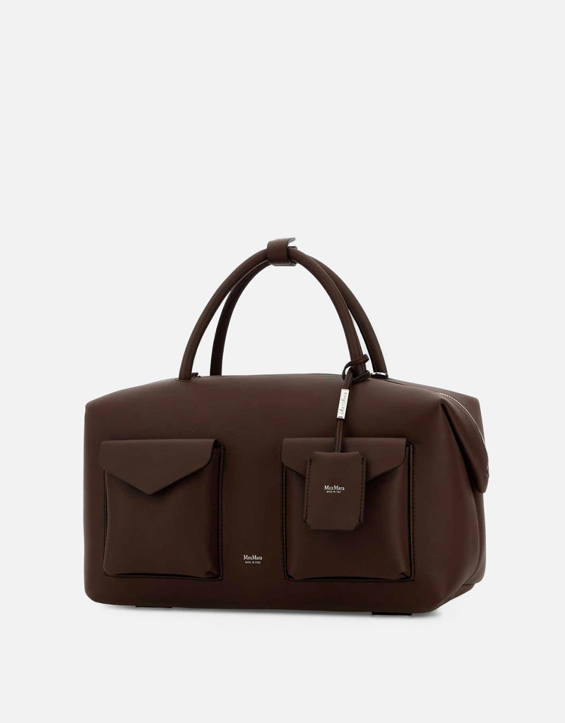 Max Mara ポケット付き大型レザーボストンバッグ () IFCHIC.COM