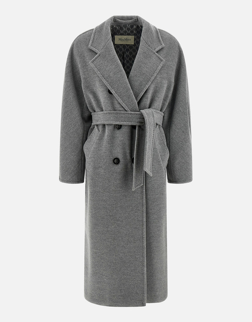 Max Mara　ヴァージンウールアンゴラカシゴラ ハーフコート　ライトグレー Max Mara ヴァージンウール カシミヤ オーバーサイズ コート (すべての
