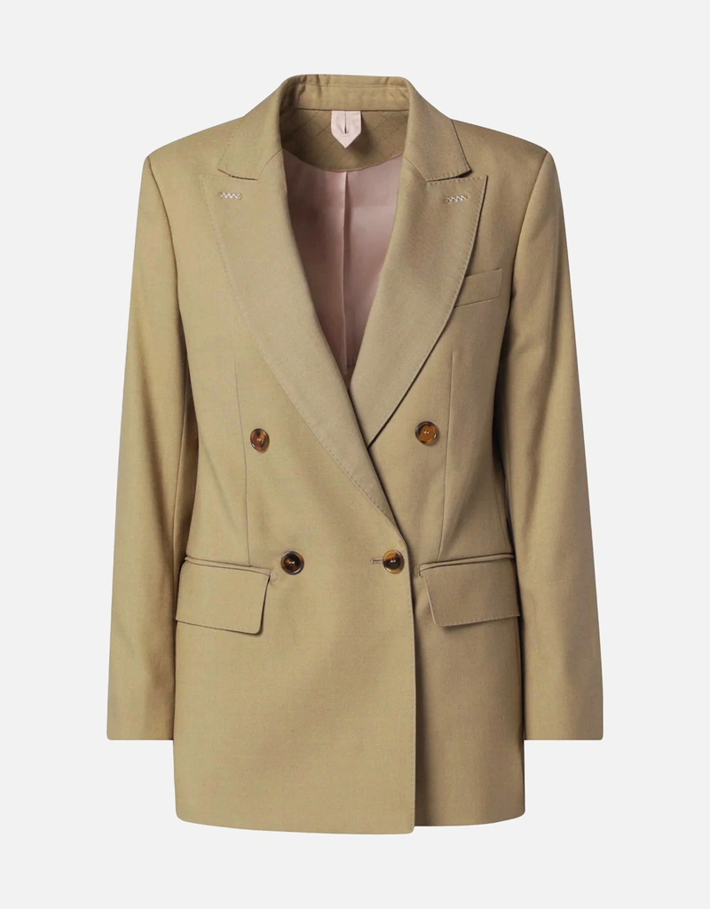 Max Mara キャメルウールブレンドダブルブレストジャケット (すべての