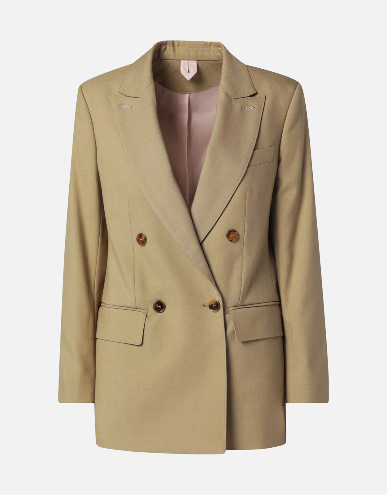 タグ付き✨マックスマーラ ジャケット ダブルブレスト ベロア キャメル 40 Max Mara キャメルウールブレンドダブルブレストジャケット (すべての