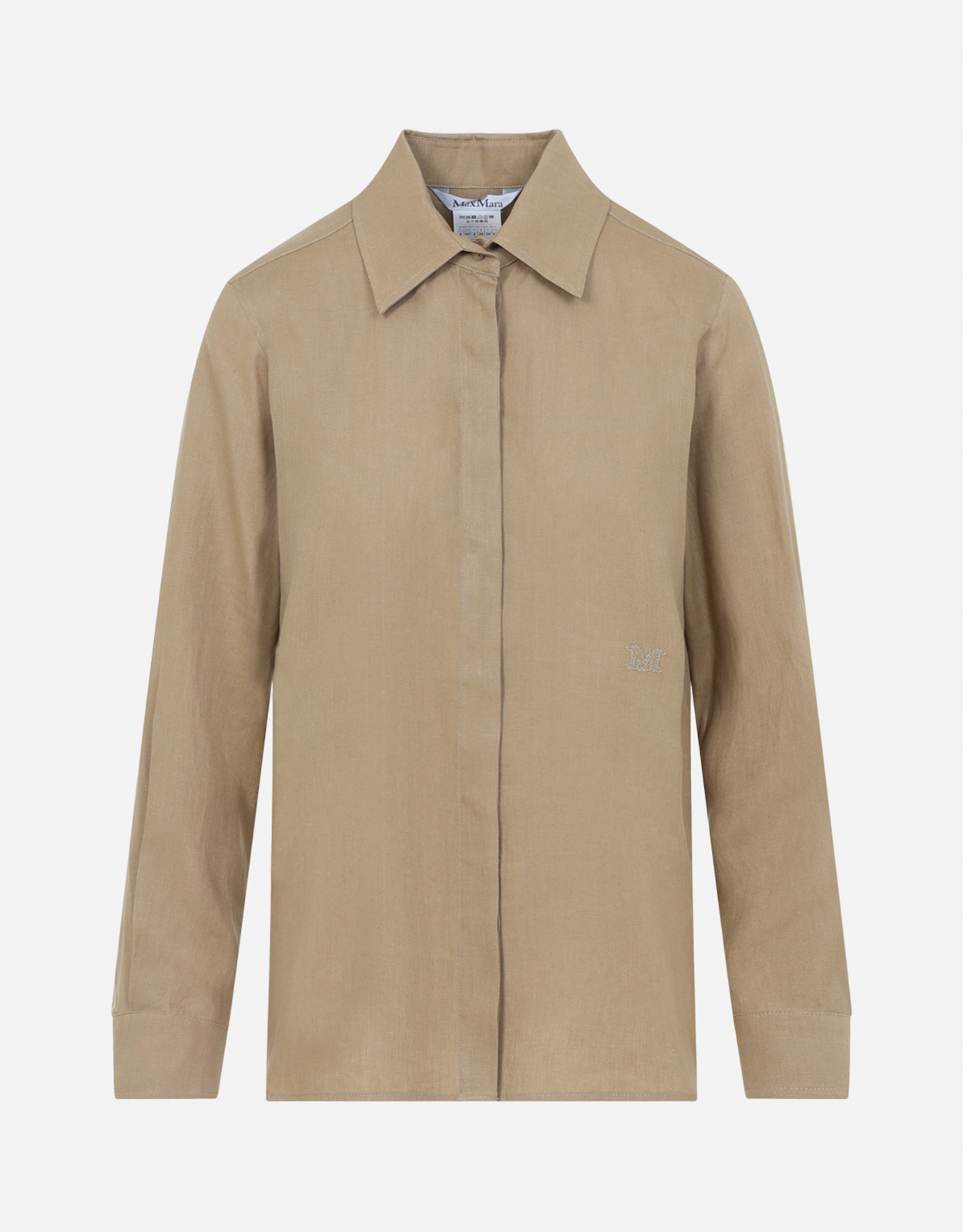 極美品✨マックスマーラ　Falla ラミー ファブリック ルーシュ シャツ Max Mara リネン M ロゴ シャツ (すべての新品) IFCHIC.COM