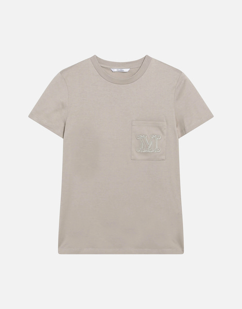 マックスマーラ コットン ジャージー トップ ベージュ Max Mara Sand コットンジャージーTシャツ (トップス) IFCHIC.COM