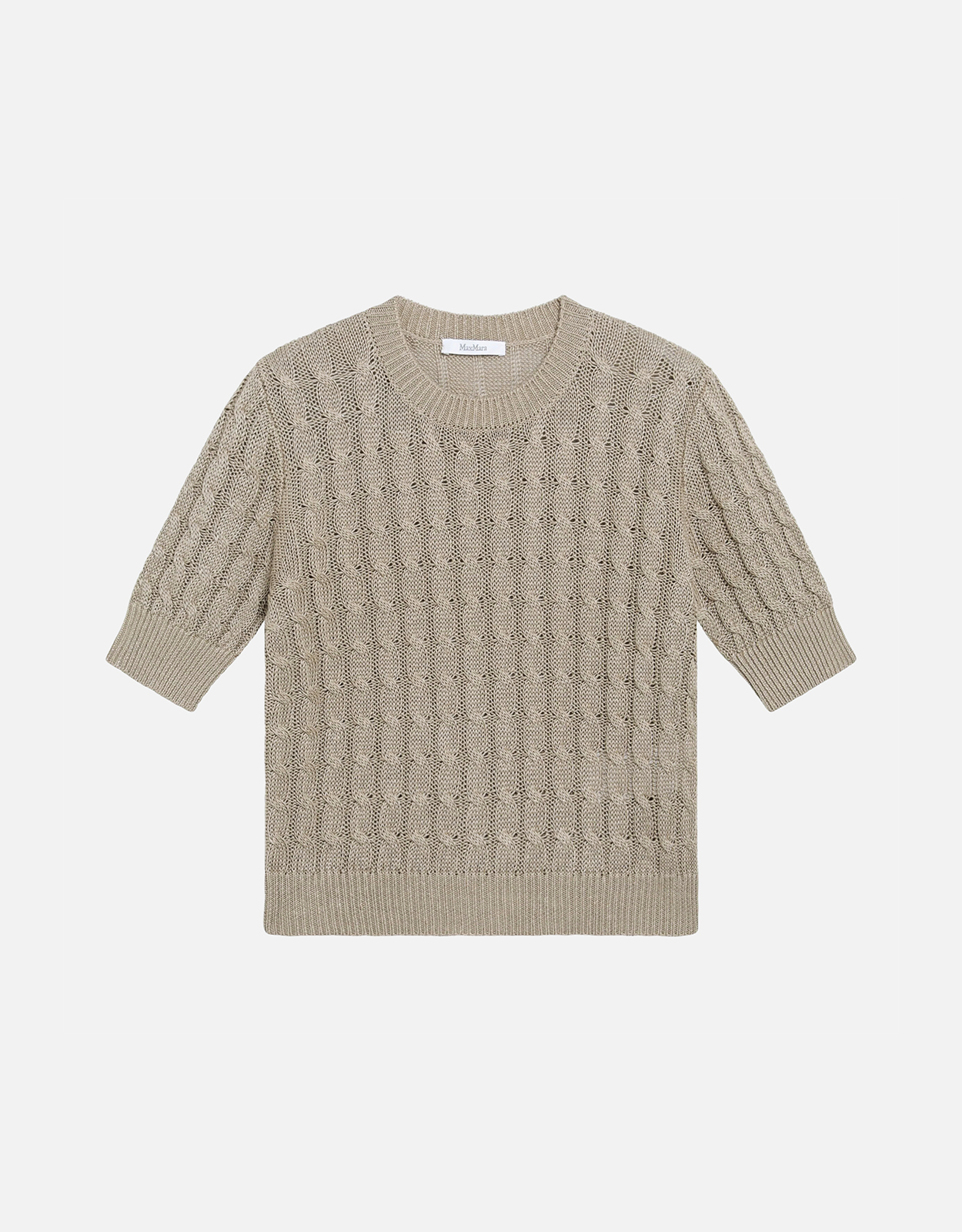 Max Mara Cable-Knit Linen Crewneck Sweater - S　マックスマーラ ケーブルニット リネン クルーネック セーター - S Max