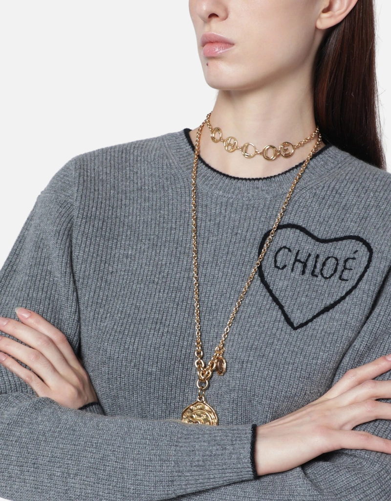 Chloé ウールカシミヤ クロップドフィットセーター (トップス) IFCHIC.COM