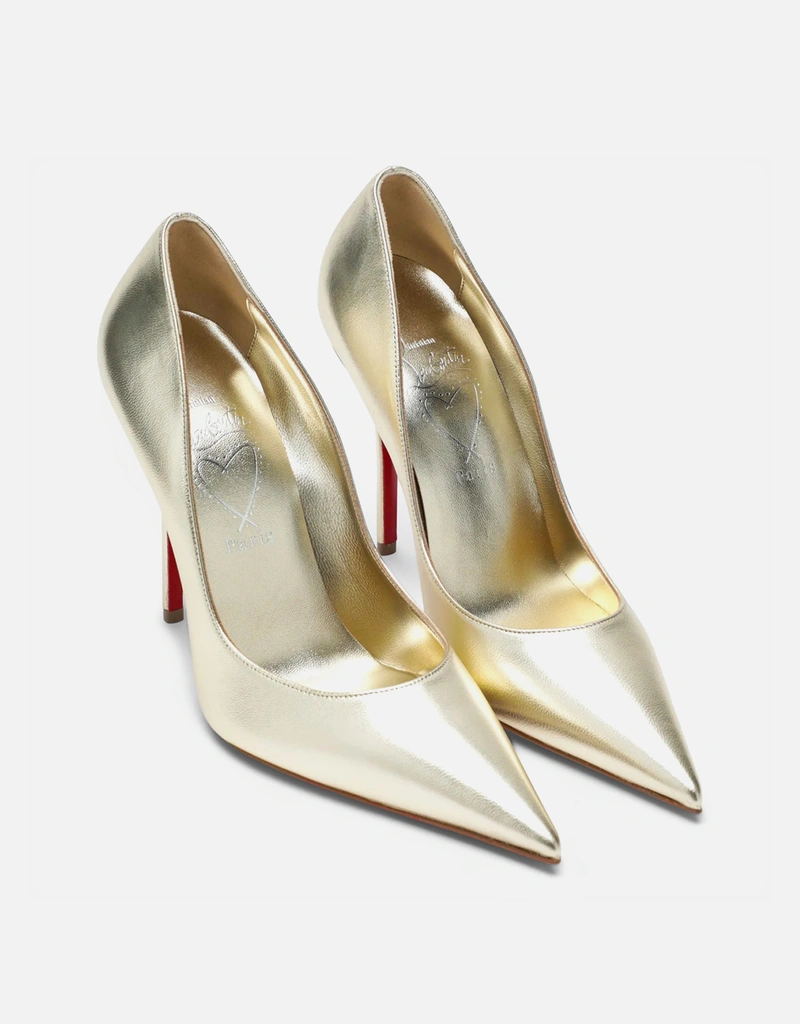 Christian Louboutin Miss Z シルバー ラミネート ナッパレザー