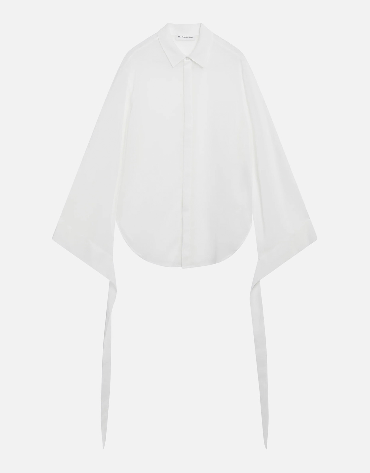 The Frankie Shop Verlin Sheer Chiffon Tie Cuff Shirt -