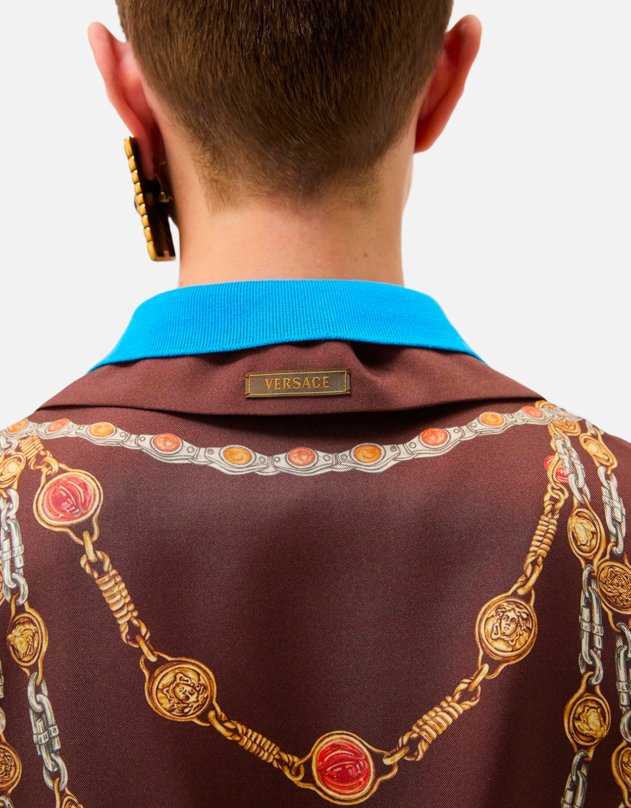 Versace プリントシルクツイルミニシャツドレス (すべての新品) IFCHIC.COM