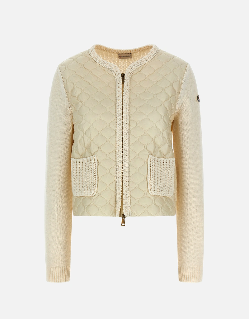Moncler ジオメトリックキルティングパデッドジップアップカーディガン