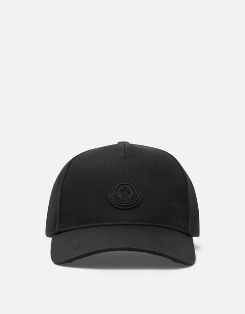 Moncler ブラック コットン Logo パッチ ベースボールキャップ (ぼうし